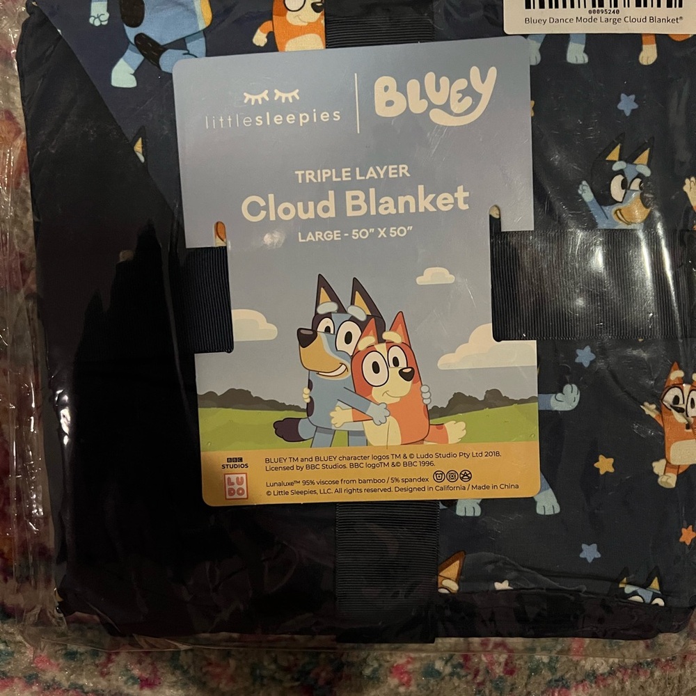 NIB Little Sleepies Bluey Cloud Blanket